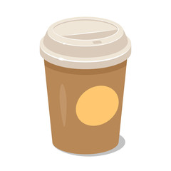 Coffee paper cup. Vector clipart