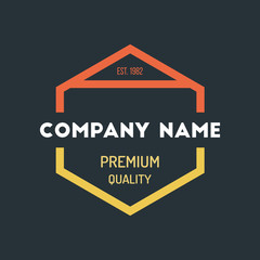 Colorful Vintage Hipster Logo Design Template Vector