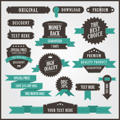 Set of retro banner frames and ribbon vector