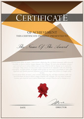 Certificate template with halftone dot vector