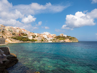 Syros town in a sunny day