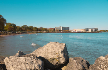 Evanston view from the Michigan Lake beach