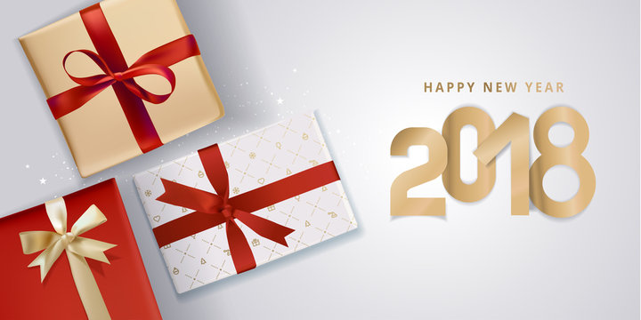New Year greeting card. Vector illustration concept for greeting cards, website and mobile banners, marketing material.