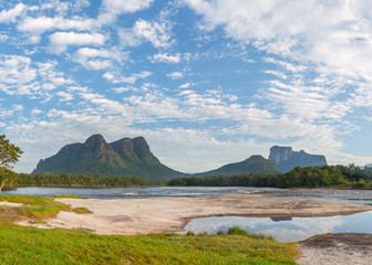 View  from Ceguera camp in the Autana river, in Amazonas state, Venezuela