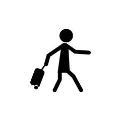 Passenger Pulling Rolling Bag Icon