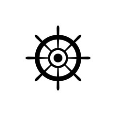 Obraz premium Ship steering wheel vector icon