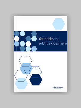 Blue A4 Business Book Cover Design Template. Good for Portfolio, Brochure, Annual Report, Flyer, Magazine, Academic Journal, Website, Poster