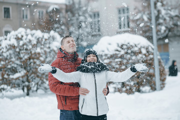 Fototapeta premium couple in winter