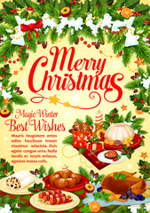 Christmas and New Year holidays dinner poster