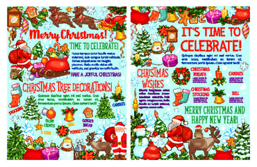 Merry Christmas wish vector greeting card sketch