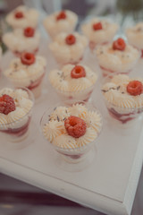 buffet of sweets at the wedding table