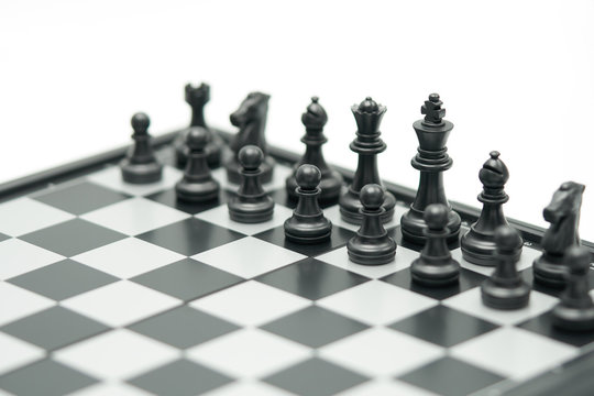 chessboard with a chess piece on the back Negotiating in business. as background business concept and strategy concept with copy space.