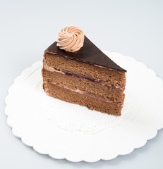 cake or chocolate cake slice on a background.