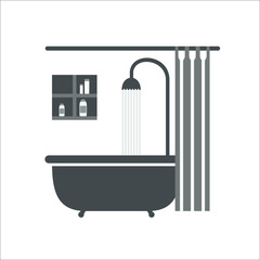 Bathtub icon. Vector illustration