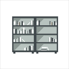 Shelves with books icon. Vector illustration