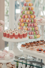 buffet of sweets at the wedding table
