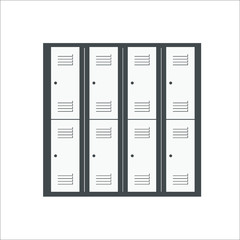 Metallic lockers icon. Vector illustration