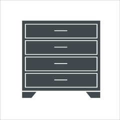 Dresser, nightstand icon. Vector illustration