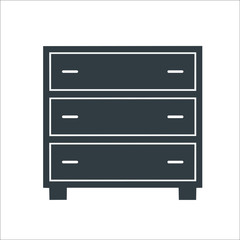 Dresser, nightstand icon. Vector illustration