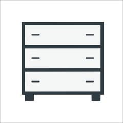 Dresser, nightstand icon. Vector illustration