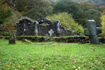 Ireland.Glendalough.Ruins of the Reefert church.
