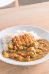 fried cutlet pork with curry rice