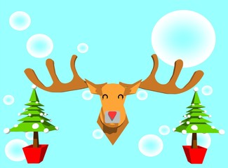 snowman santa deer christmas tree gift snow symbol of celebrate christmas and welcome happy new year