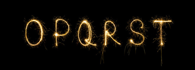 sparkler firework light alphabet