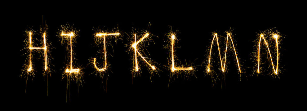 sparkler firework light alphabet