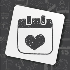 love calendar doodle