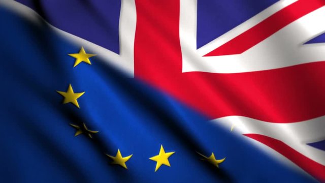 United kingdom and European union flag, British eu referendum brexit
