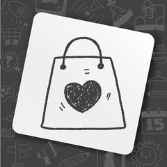 love shopping bag doodle