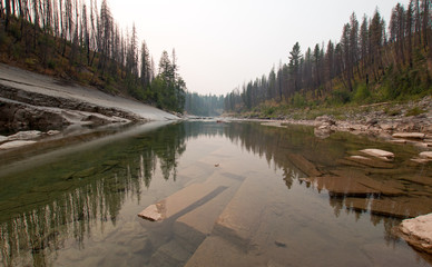 Meadow Creek Gorge on the South Fork of the Flathead River in the Bob Marshall Wilderness area...