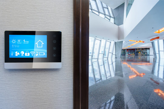 smart screen with smart home with modern corridor