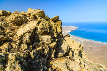The cliffs of Famara. Mirador de Ermita de las Nieves. Lanzarote. Canary Islands. Spain