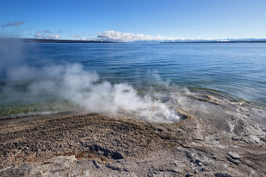 Lakeshore Geyser at West Thumb Geyser Basin, Yellowstone National Park, WY