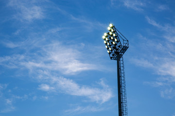 Spotlight and blue sky