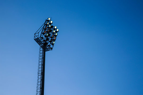 Spotlight and blue sky