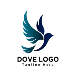 Art dove bird flying logo