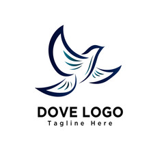 simple dove bird flying logo
