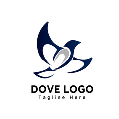 simple dove bird flying logo