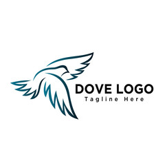 Art dove bird flying logo
