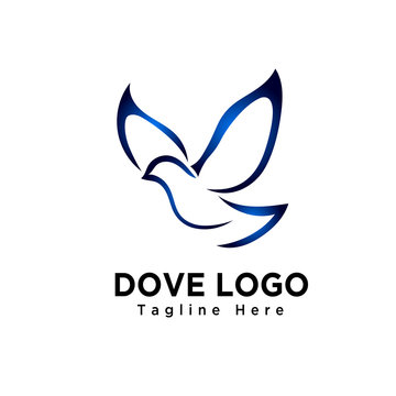 simple dove bird flying logo
