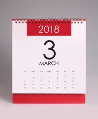 Simple desk calendar 2018 - March
