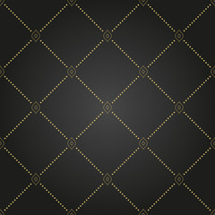 Seamless background for your designs. Modern vector black and golden ornament. Geometric abstract pattern