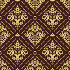 Orient vector classic golden pattern. Seamless abstract background with repeating elements. Orient background