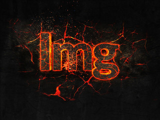 Img Fire text flame burning hot lava explosion background.
