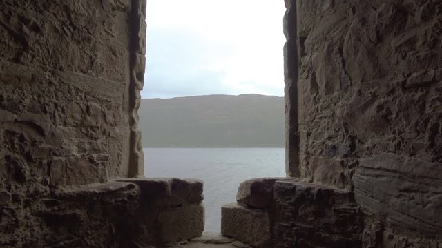 View of the lake from Urquhart Castle in Scotland