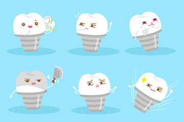 cartoon tooth implant