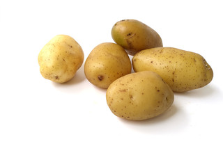 potatoes isolated on white background